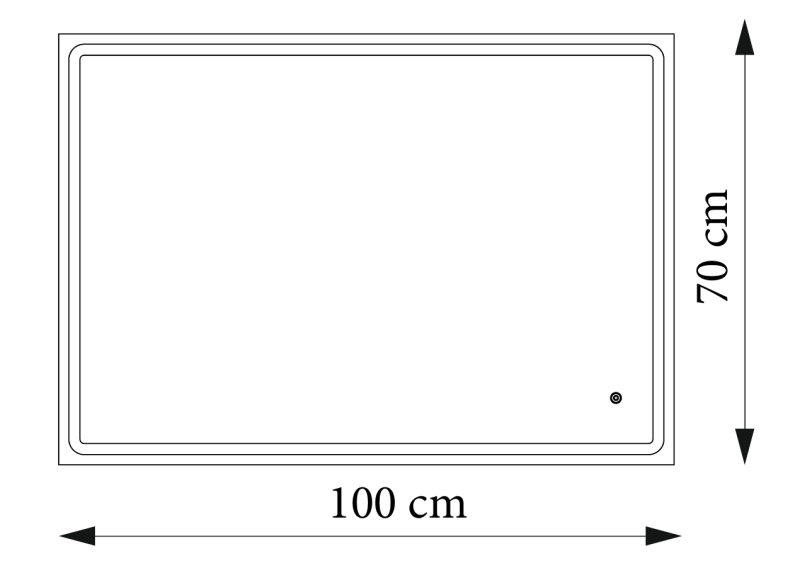 Дзеркало AquA PooL Aqua 100x70 88-Hra100s70-CWDd-mA з чорним профілем і Led підсвіткою