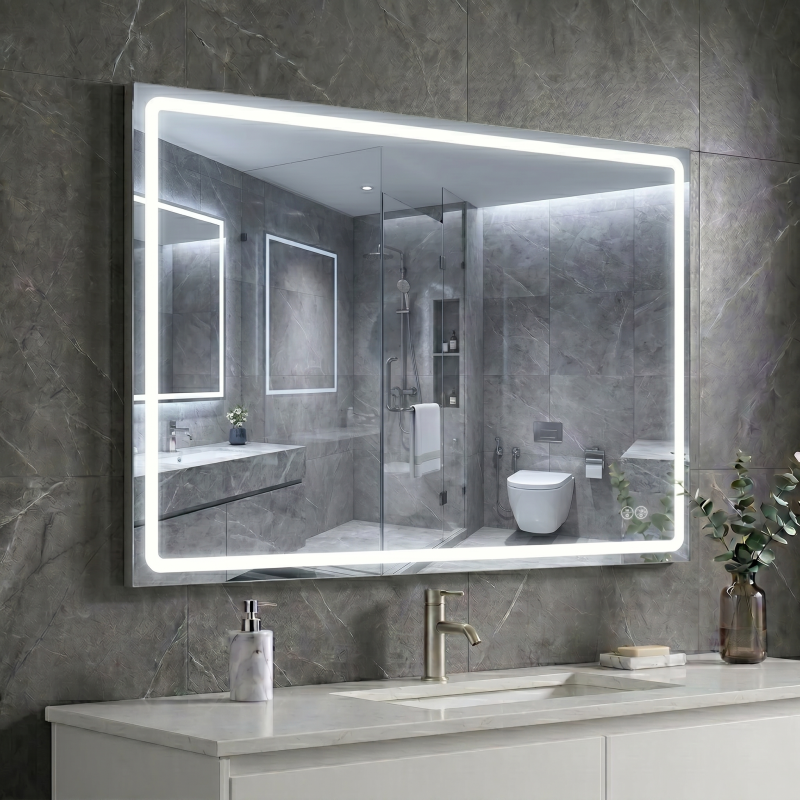 Дзеркало AquA PooL Aqua 100x70 88-Hra100s70-CWDd-mK з профілем матовий алюміній і LED підсвіткою