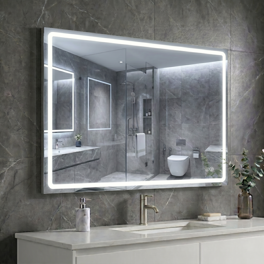 Дзеркало AquA PooL Aqua 100x70 88-Hra100s70-CWDd-mK з профілем матовий алюміній і LED підсвіткою