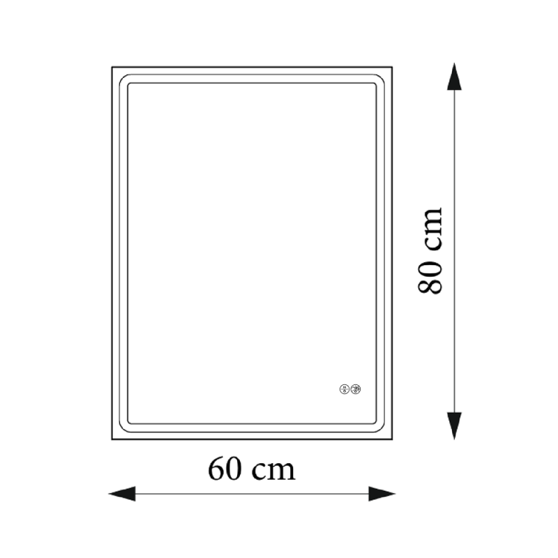 Дзеркало AquA PooL Aqua 60x80 88-Hra60s80-CWDd-mK з профілем матовий алюміній і LED підсвіткою