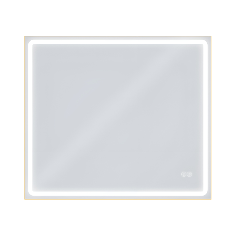 Дзеркало Aqua 80x70 88-Hra80s70-CWDd-mG з золотим профілем і LED підсвіткою