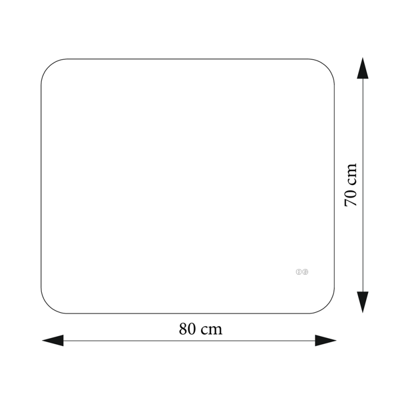 Дзеркало AquA PooL Ibiza Classic 80x70 88-Ibz80d70+CWDd з фоновою LED підсвіткою