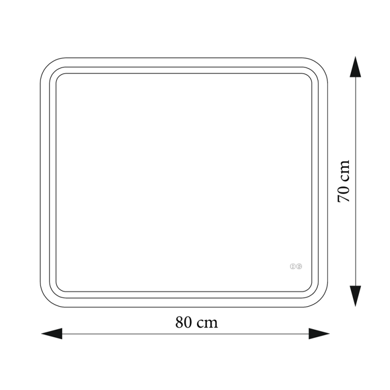 Дзеркало AquA PooL Ibiza 80x70 88-Ibz80s70-CWDd з LED підсвіткою