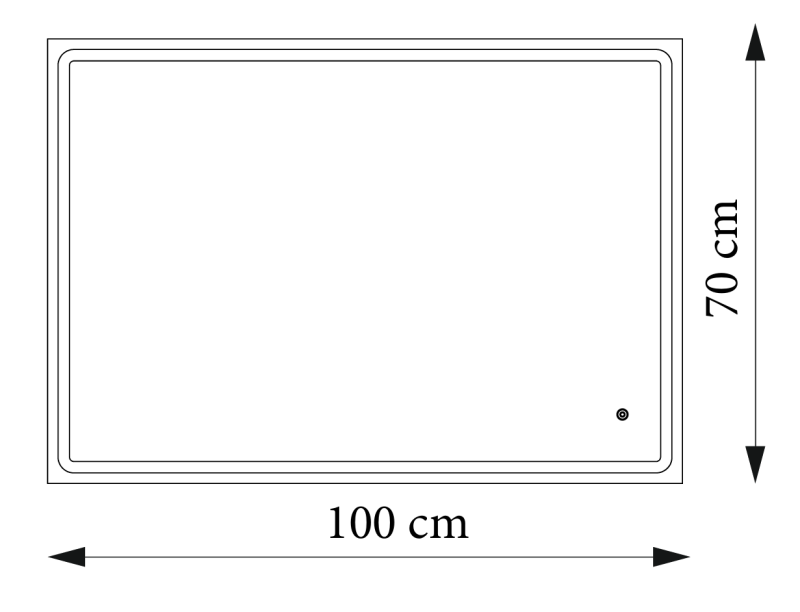 Дзеркало AquA PooL Aqua 100x70 88-Hra100s70-CWDd-mK з профілем матовий алюміній і LED підсвіткою