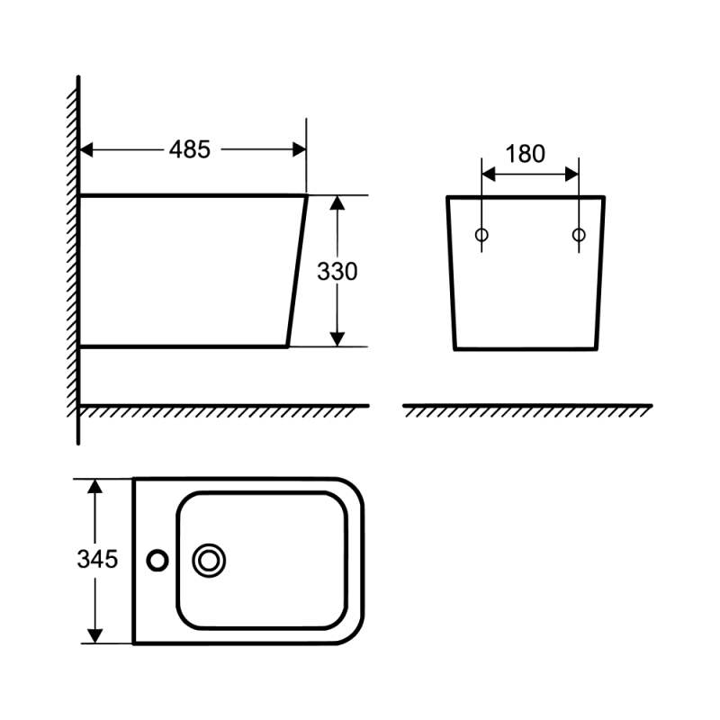 Біде підвісне AquA PooL Origin Square 88BOS485