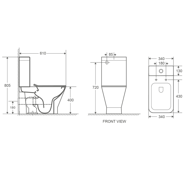 Унітаз підлоговий AquA PooL Ibiza Square Vortex Ultra Clean 88FBS610T03 с бачком і сидінням Soft Close