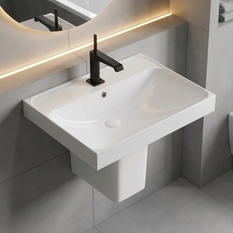 Раковина підвісна/меблева AquA PooL Luna 60 см біла глянцева 88LM6046