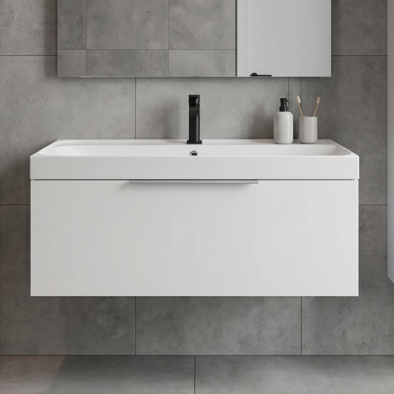AquA PooL Luna 80 cm wall-mounted/under-cabinet washbasin, glossy white, 88LM8046