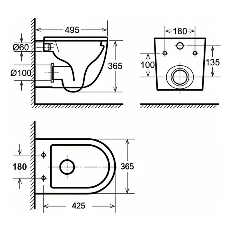 Унітаз підвісний AquA PooL Origin Round S Vortex Ultra Clean 88OR495T03 с сидінням Soft Close