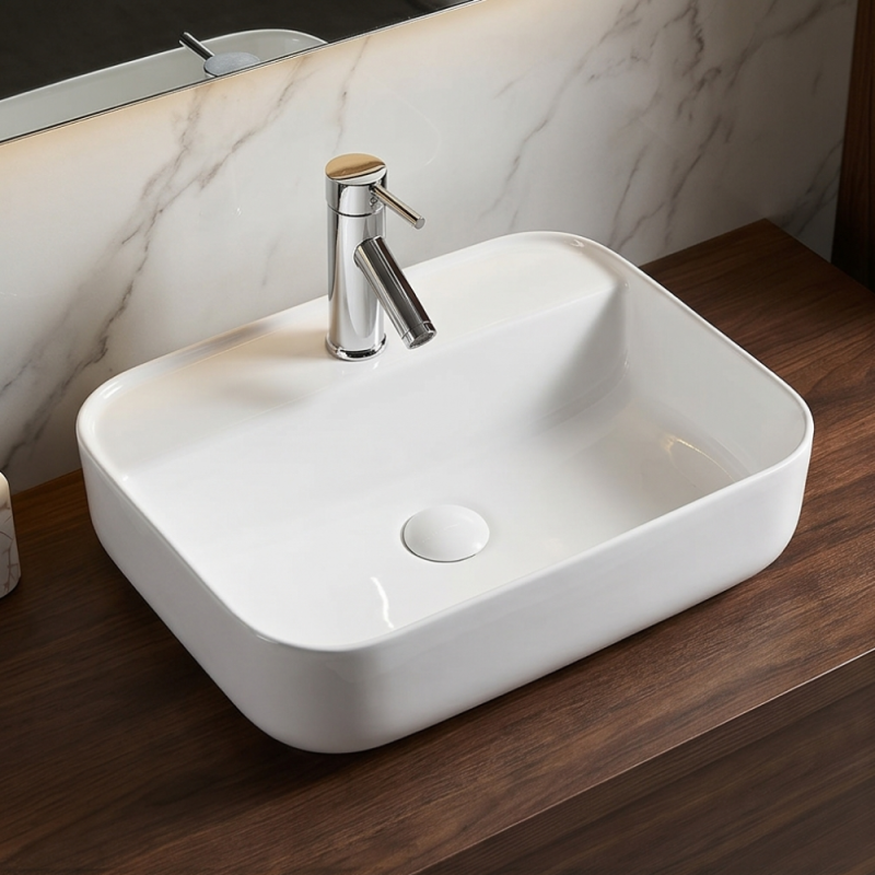 Раковина накладна AquA PooL Safir 50 см біла глянцева 88SN5040