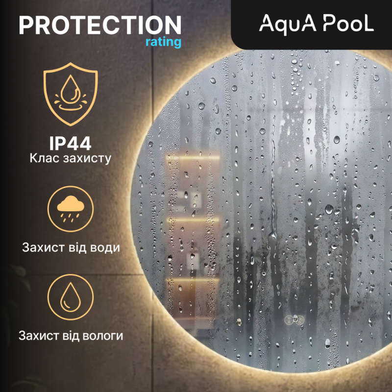 Дзеркало AquA PooL Nova Classic 80x80 88-Nva80d80+CWDd з фоновою LED підсвіткою